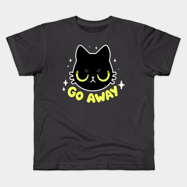 Go Away - Cute Angry Black cat - Sassy Kitty Kids T-Shirt by BlancaVidal